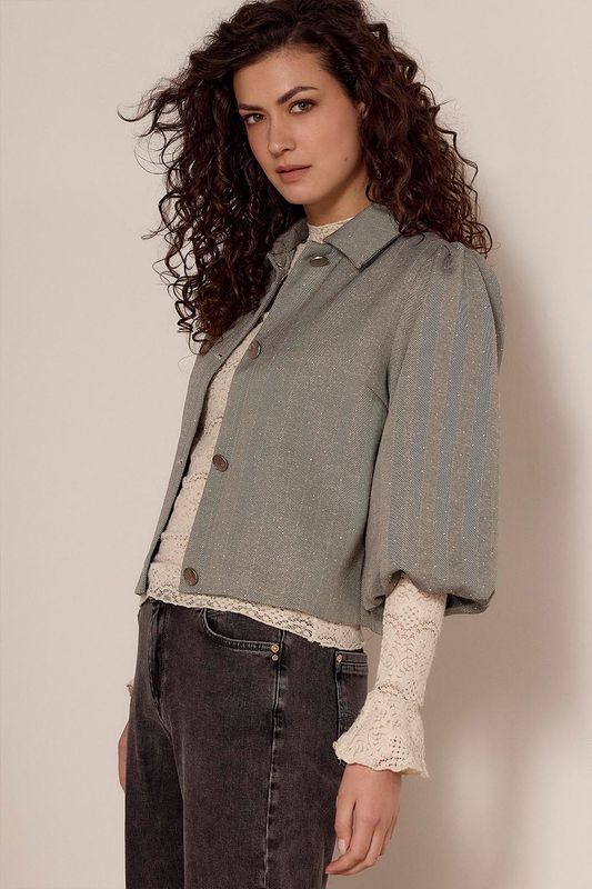 Tramontana Jacket Short Sleeve Rhinestones / C01-18-801 Mid Grey Melange