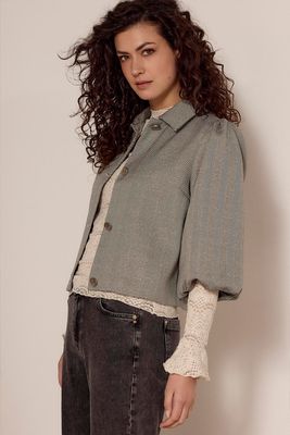 Tramontana Jacket Short Sleeve Rhinestones / C01-18-801 Mid Grey Melange