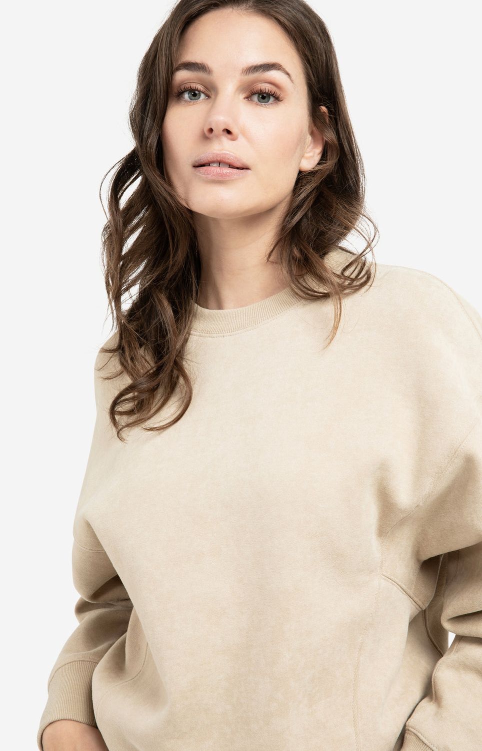 YAYA Sweater Boxy/ 01-109106-601 OXFORD TAN BROWN