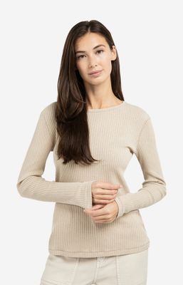 YAYA Shirt Longsleeve Rib / 01-709348-601 OXFORD TAN BROWN
