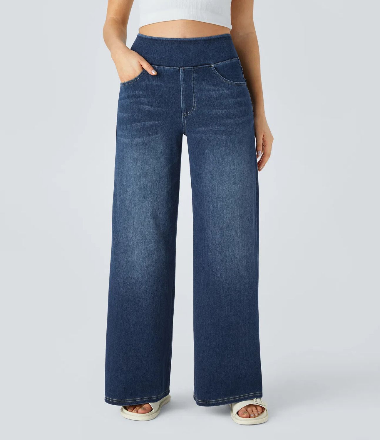 Manonka Jeans Elastic flex Wide Leg / Denim