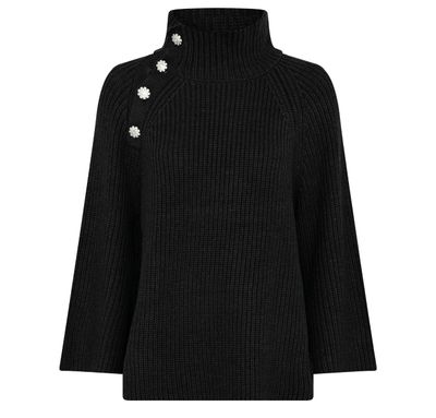 Micha Pullover Strassbutton / 404139 Black