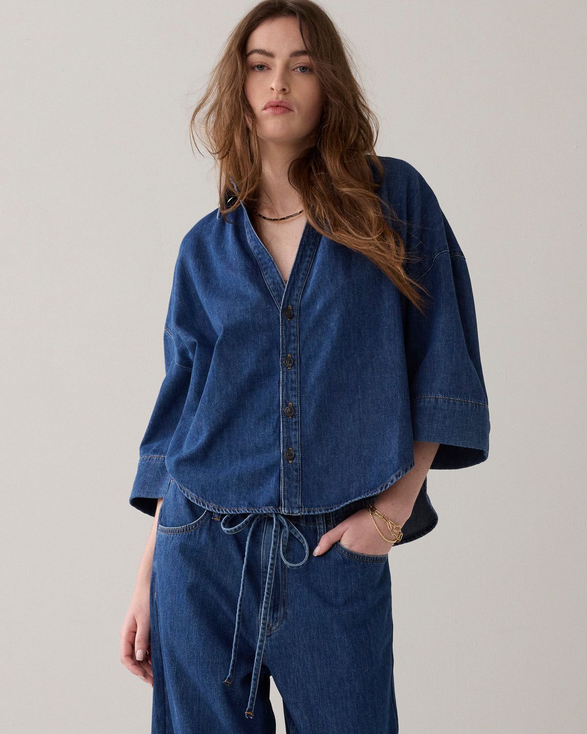 Summum Woman Blouse Kimono / 2s3346-5184 Denim