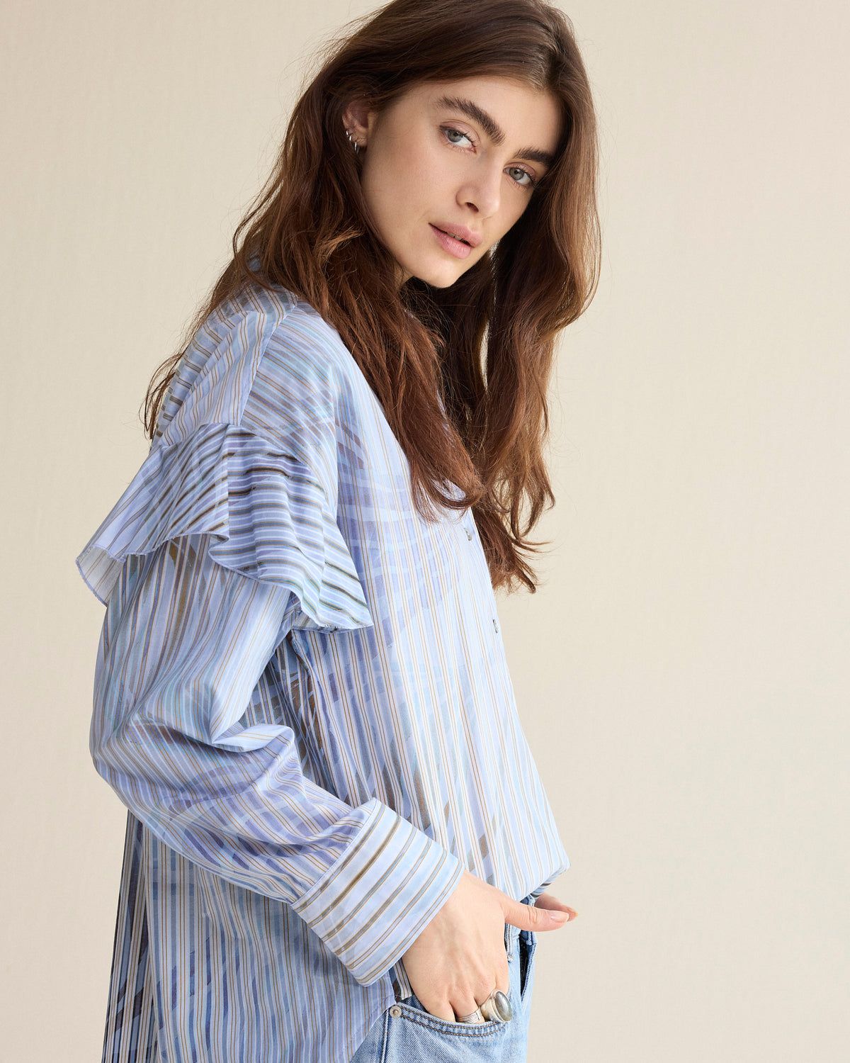 Summum Woman Blouse Stripe / 2s3429-12367 Soft blue