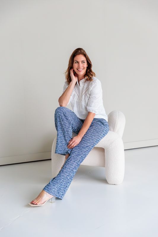 NED Pants Wide Leg Stripe Twist/ 26S2-BS087-01 Blue Lolite