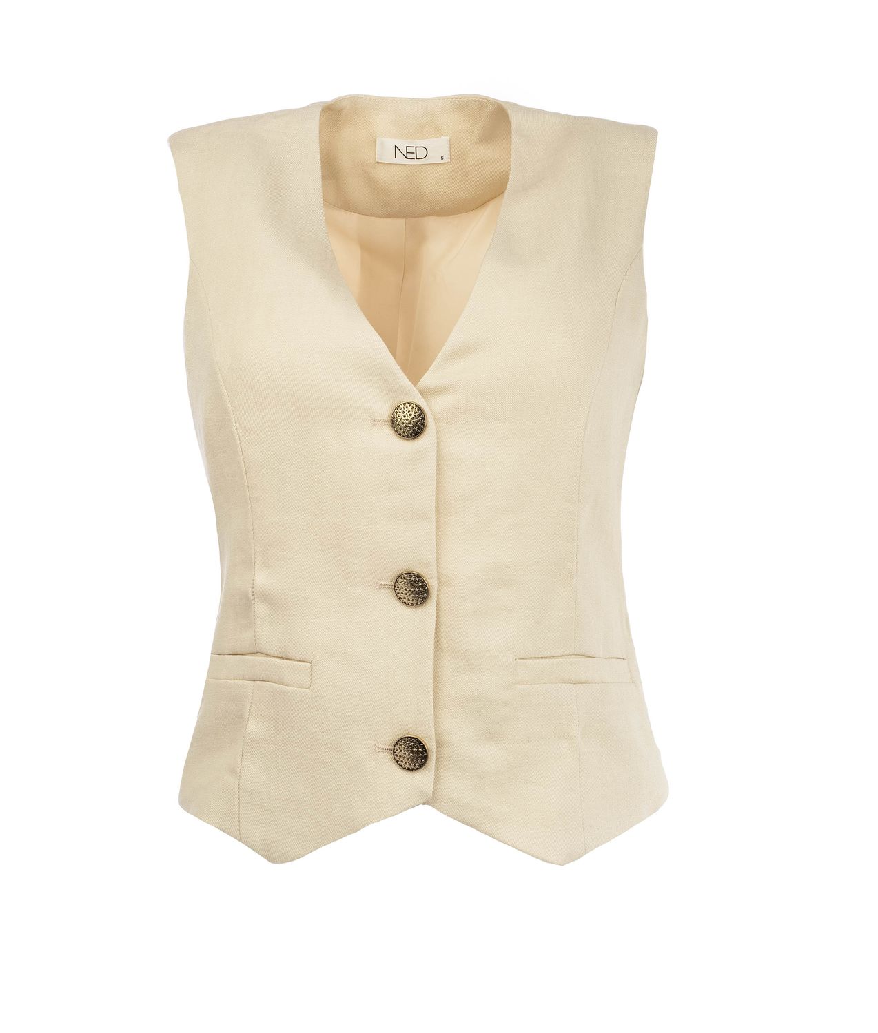NED Gilet Linenlook / 26S-U436-03 Seasonable Beige Day