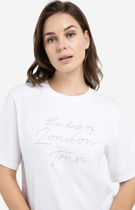 YAYA Tee Text / 01-719081-602 VAPOR BLUE GREY DESSIN