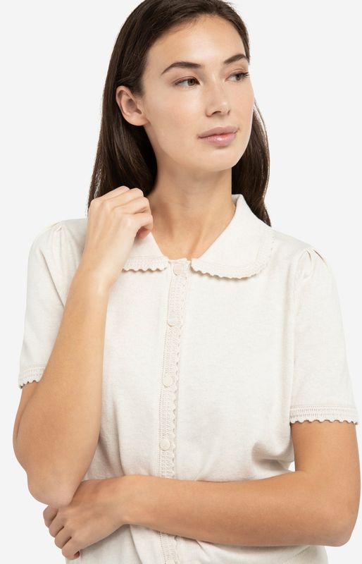 YAYA Cardigan Short Sleeve / 01-010145-602 KIT BEIGE MELANGE