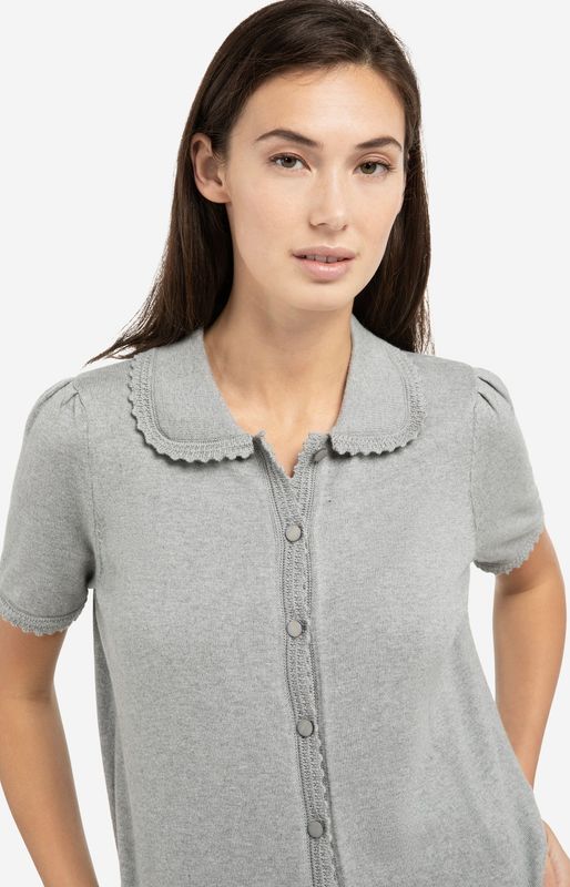 YAYA Cardigan Short Sleeve/ 01-010145-602 IRON GREY MELANGE
