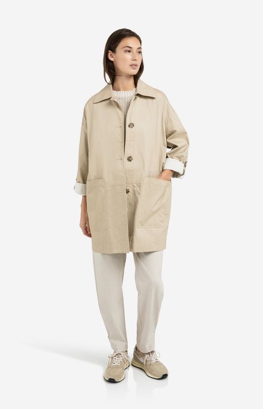 YAYA Jacket Oversized Midi Cotton/ 02-001069-602 SANDSTONE BEIGE