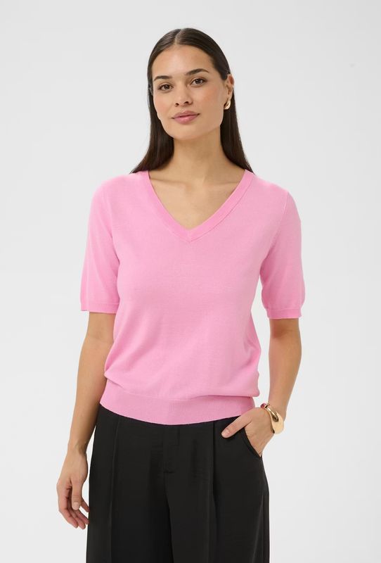Kaffe Top V-neck Viscose / 10508412 Pink Frosting