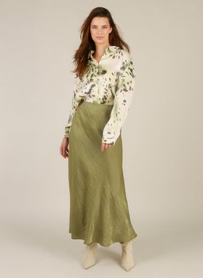 Yest Skirt Maxi Satinlook / 0006053 Olive