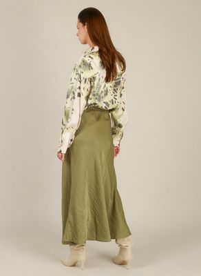 Yest Skirt Maxi Satinlook / 0006053 Olive