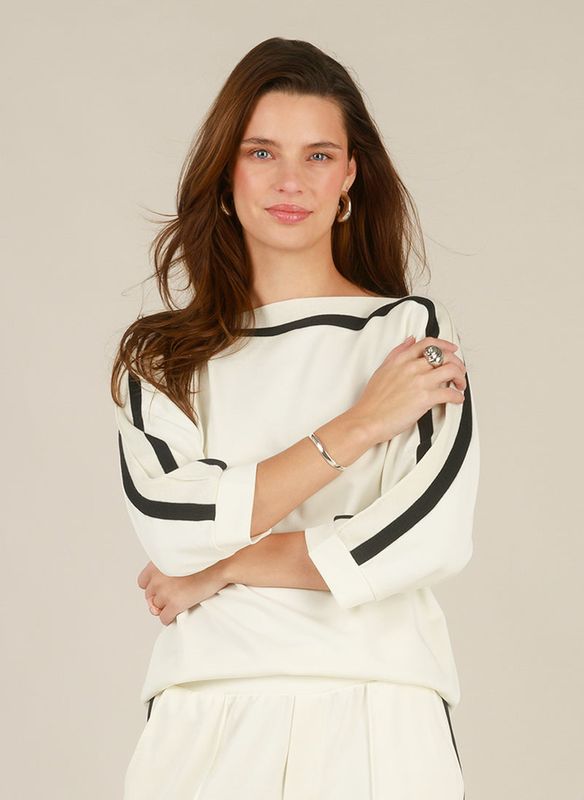 Yest Sweater Modalmix / 0006092 Antique White Black