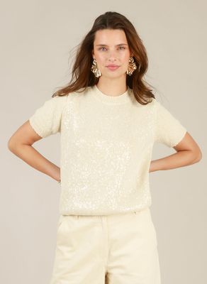 Yest Top Knitted Sparkle/ 0006111 Natural