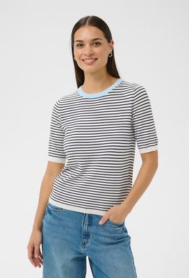 Kaffe Top Striped Knitted / 10511826 Chalk / Midnight Fine Stripe