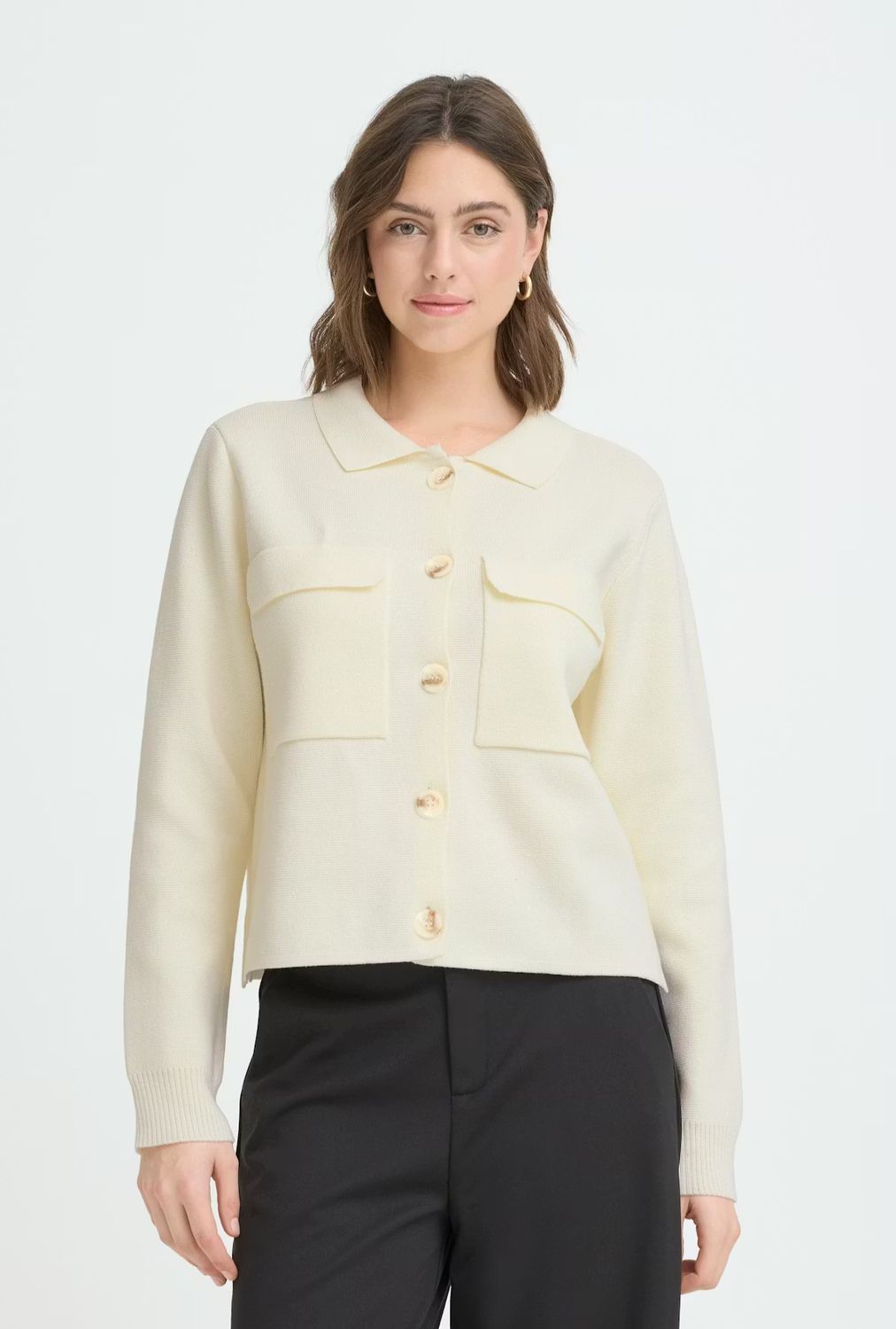 Fransa Cardigan Classic Look Cottonmix/ 20615499 Whisper White