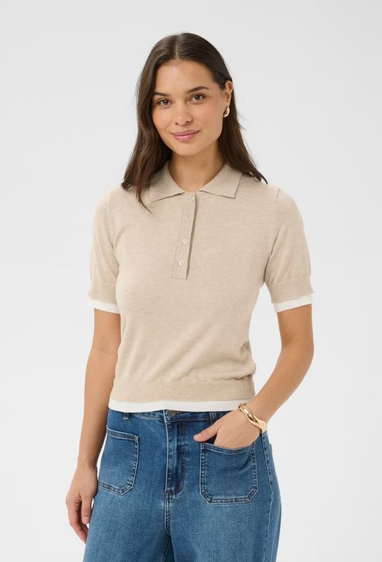 Kaffe Shirt Polo knitted/ 10511494 Feather Gray Melange