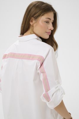 Cream Blouse Boxy/ 10614892 Snowwhite with Pink Nectar