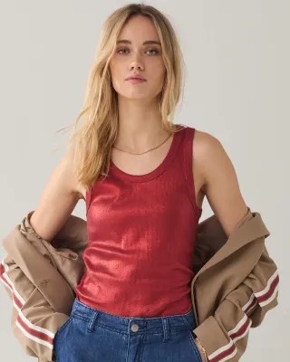 Summum Woman Top Metallic Cotton /3s4873-5138 Brick red