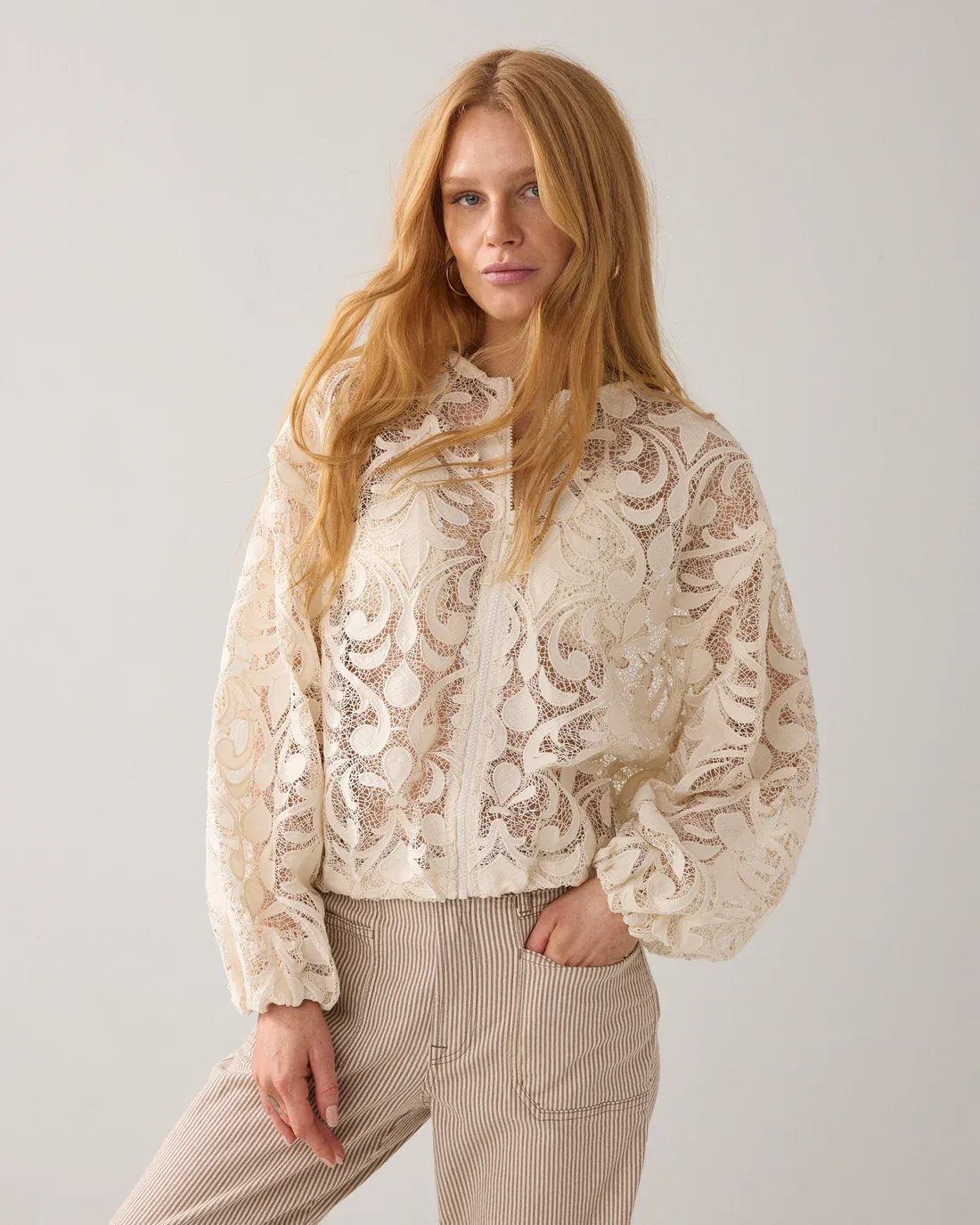 Summum Woman Jacket Bomber Lace / 1s1298-12182 Ivory