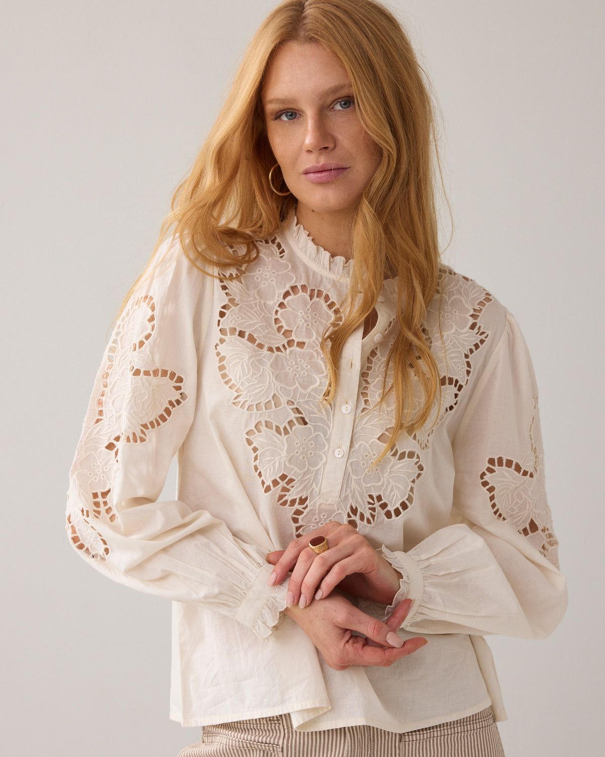 Summum Woman Blouse Embroidered/ 2s3448-12420 Ivory