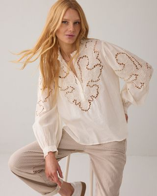 Summum Woman Blouse Embroidered/ 2s3448-12420 Ivory