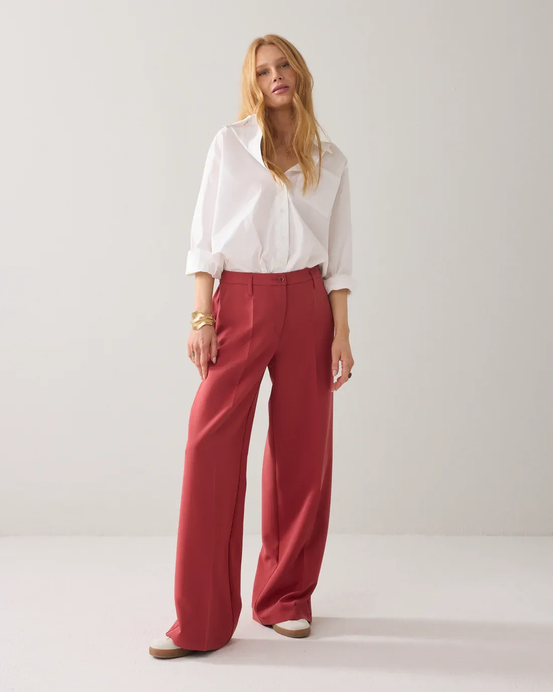 Summum Woman Pants Wide Leg / 4s2369-11680 Brick red