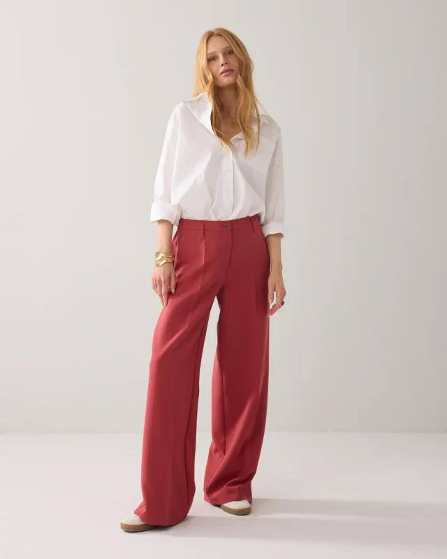 Summum Woman Pants Wide Leg / 4s2369-11680 Brick red
