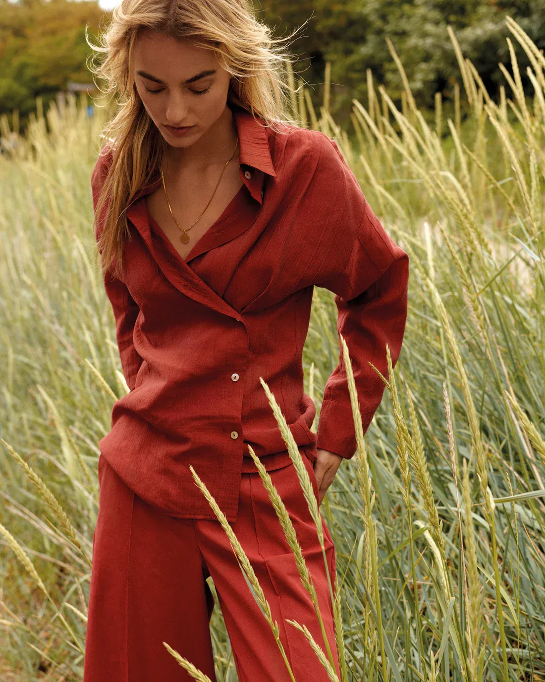 Summum Woman Blouse Assymetric detail / 2s3430-12373 Brick red