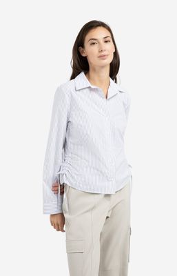 YAYA Blouse Stripe with Drawstring/ 01-201203-602 IRON GREY DESSIN