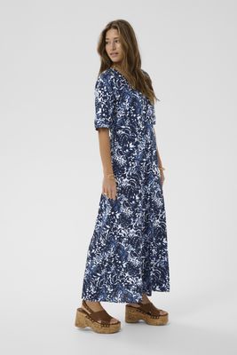 Cream Dress Maxi / 10614884 Navy Blue Toile