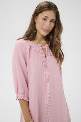 Cream Dress Short Linen / 10615409 Pink Nectar