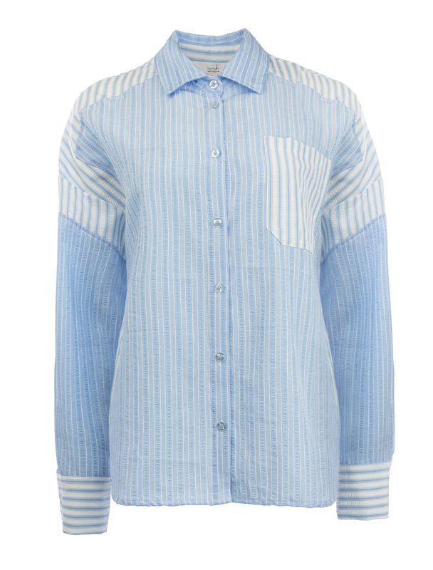 Icnk Amsterdam Blouse Cotton Stripe Blocking / ICNK26S-P551-01 Jeans Blue