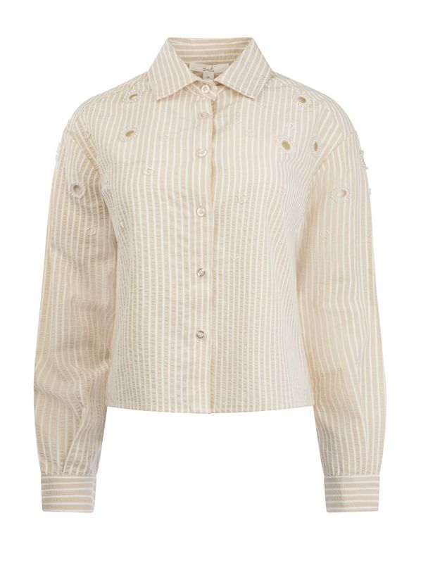 ICNK Amsterdam Blouse  Seersucker Pearls /  ICNK26S-P565-01 Beige