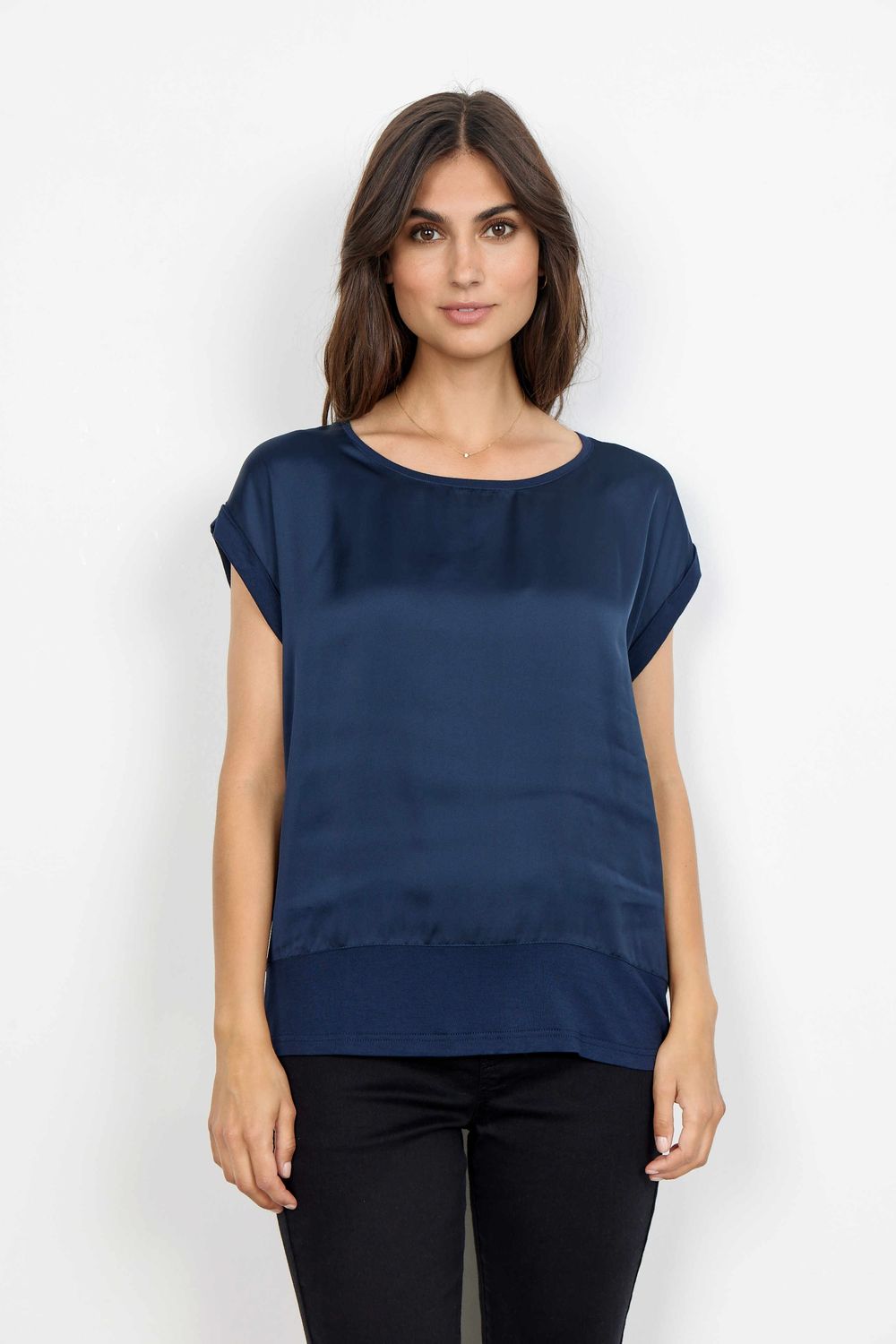 Soya Concept Top Capsleeve Satinviscose Jersey / 29026 6910 NAVY