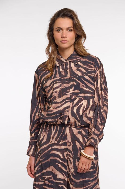 Rino &amp; Pelle Blouson Jacket Viscosemix/ Auda.7002621 Brown Zebra
