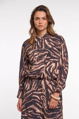 Rino &amp; Pelle Blouson Jacket Viscosemix/ Auda.7002621 Brown Zebra