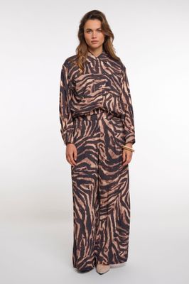 Rino &amp; Pelle Blouson Jacket Viscosemix/ Auda.7002621 Brown Zebra