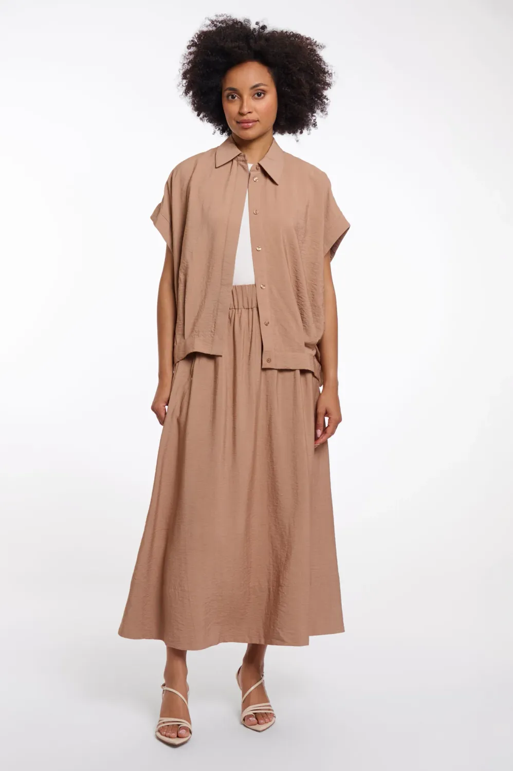 Rino &amp; Pelle Top Boxy Capsleeve Imela geen afb / Imela.7002621 Rosy Brown