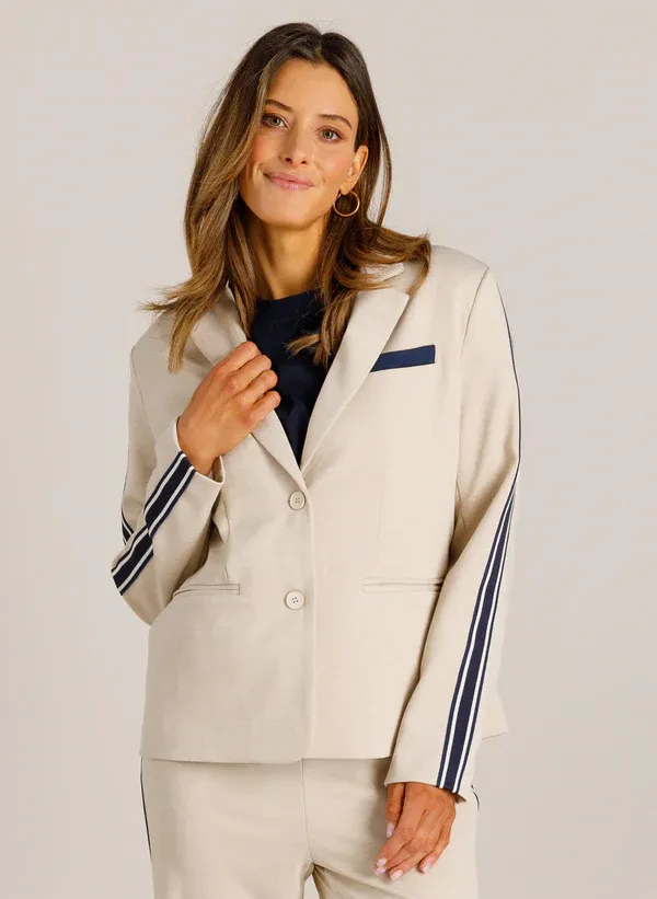 Ivy Beau Blazer Velia Stripe /4200900 Sand Blue Melange