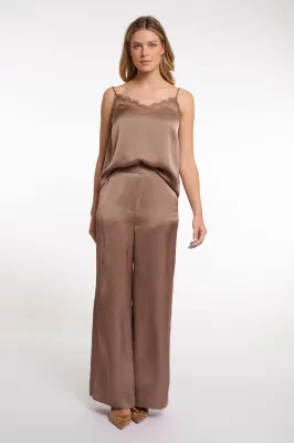 Rino & Pelle Pants Wide Leg Satinlook / KenzaRegular.7002622 slate bark
