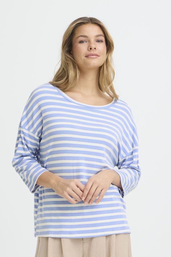 Fransa Tee  / 20617675 HYDRANGEA STRIPE