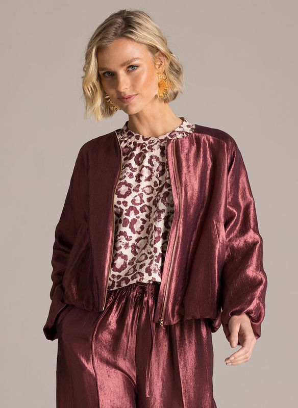 Yest Kassia Bomber Satinlook Zipper / 0006358 Plum