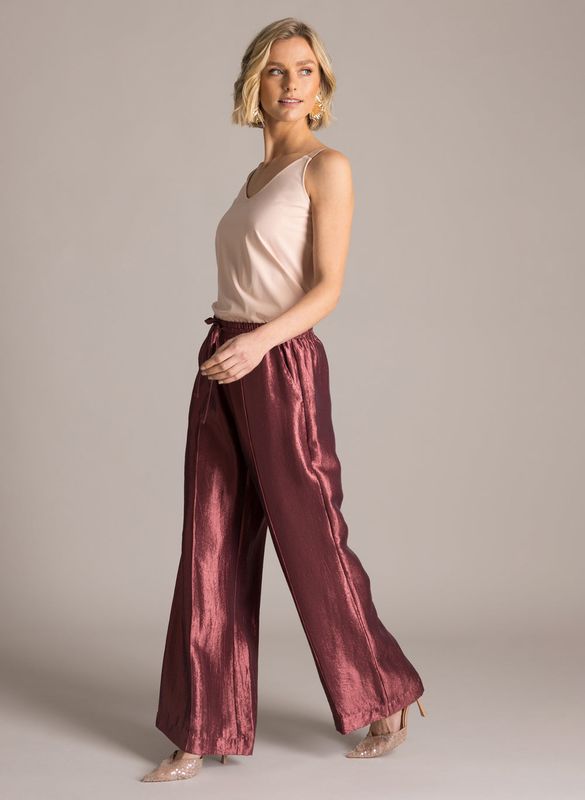 Yest Klara Pants Wide Leg Satinlook/ 0006359 Plum