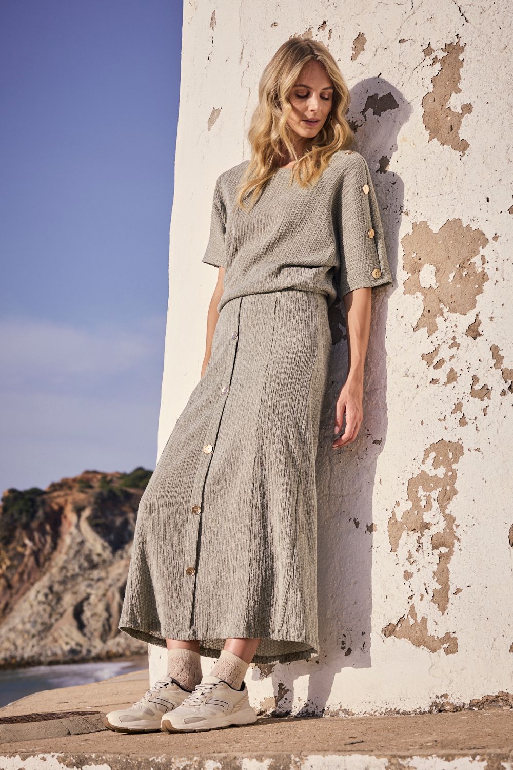 Tramontana Skirt Maxi/ E02-19-201 Aloe Melange