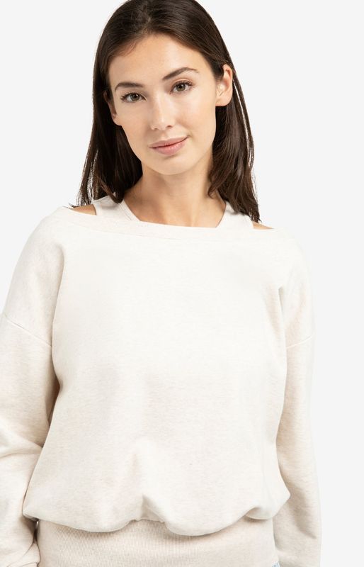 YAYA Sweater Cutout / 01-109116-603 ECRU MELANGE