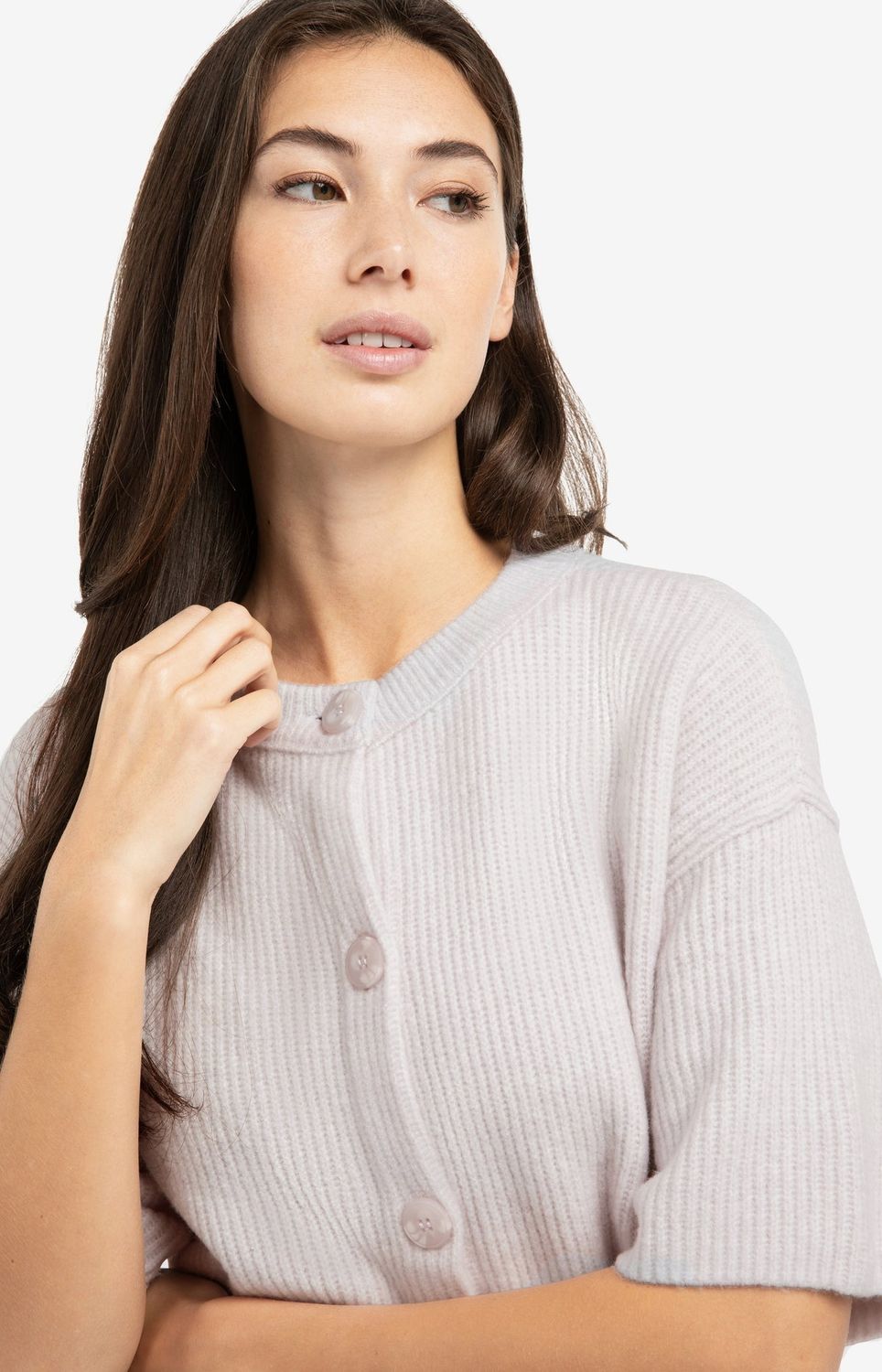 YAYA Cardigan Short Sleeve/ 01-010148-603 GRAY LILAC MELANGE