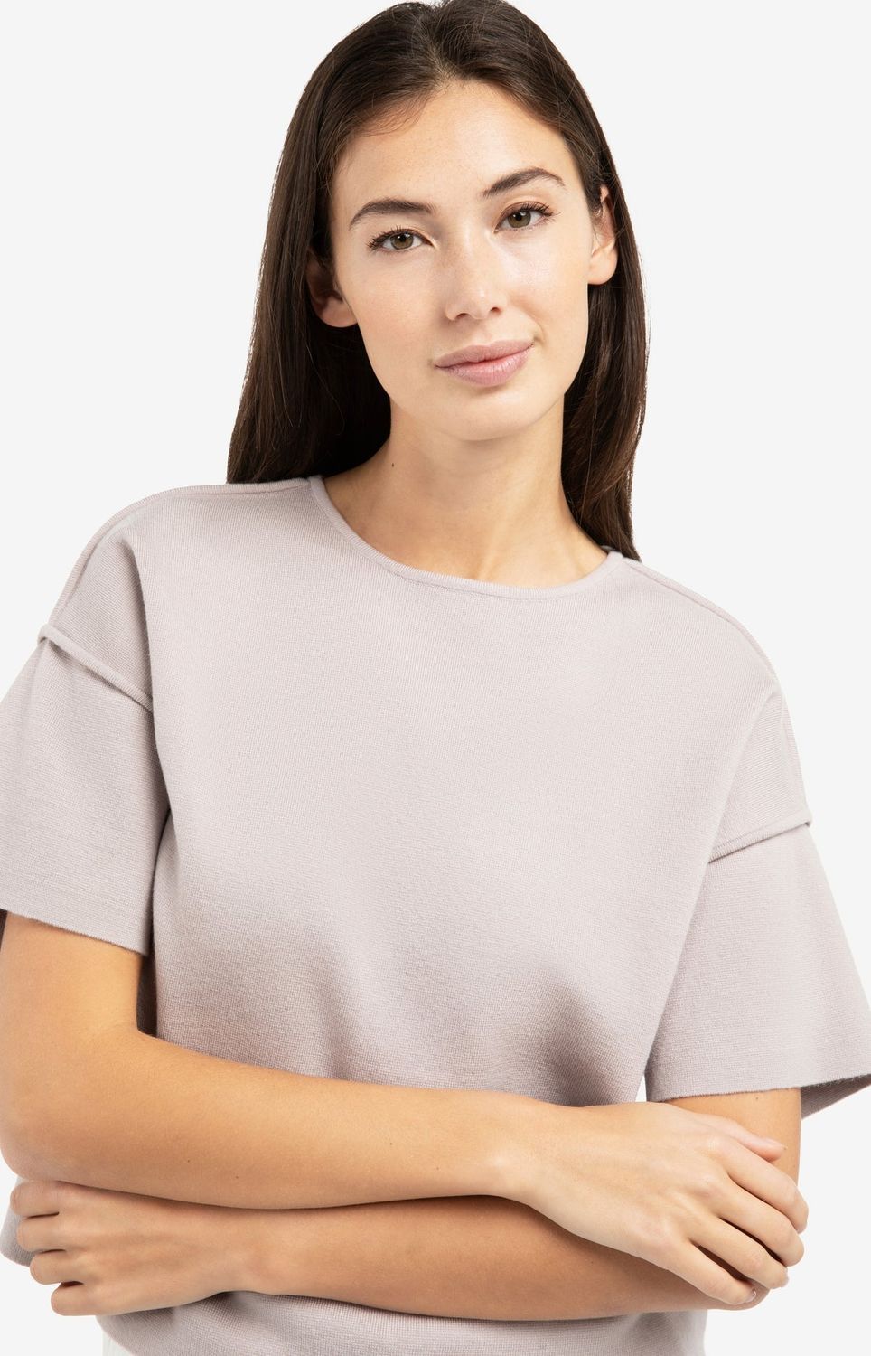 YAYA Sweater Short Sleeve/ 01-000562-603 MAUVE PURPLE