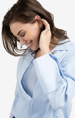 YAYA Blouse Balloon Cotton / 01-701355-603 ICE BLUE